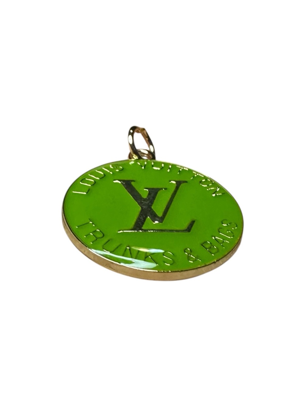 Louis Vuitton Green and Gold Trunks and Bags Round Logo Charm - Picture 2 of 9